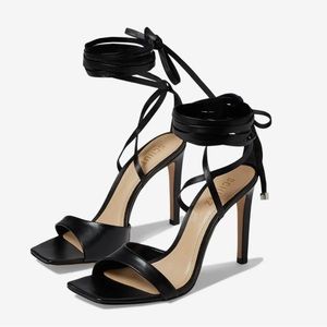 Schutz Bryce Ankle Wrap Sandal in Black
